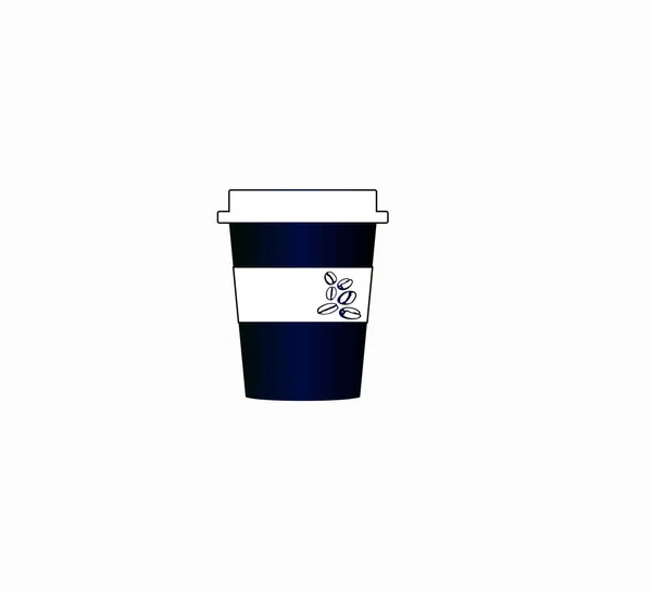 Flaches Design Ein Glas Für Kaffee Coffee Duftender Heißer Cappuccino — Stockvektor