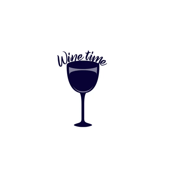 Λογότυπο Για Οινοποιείο Ένα Ποτήρι Κρασί Και Γράμματα Απομονώνονται Κοντινά — Διανυσματικό Αρχείο
