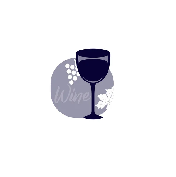 Web Design Icône Plate Verre Vin Close Isolé Logo Pour — Image vectorielle