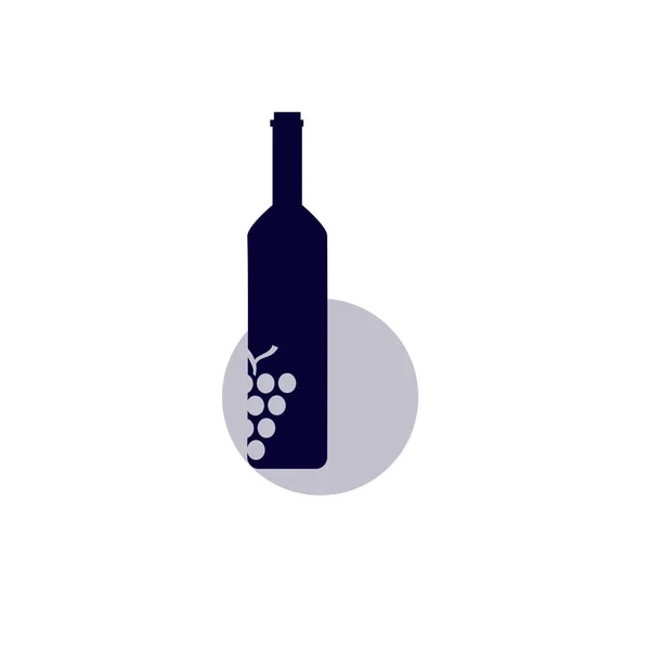 Flaska Vin Idé För Vinbutik Logotyp Flat Design Flaska Rött — Stock vektor