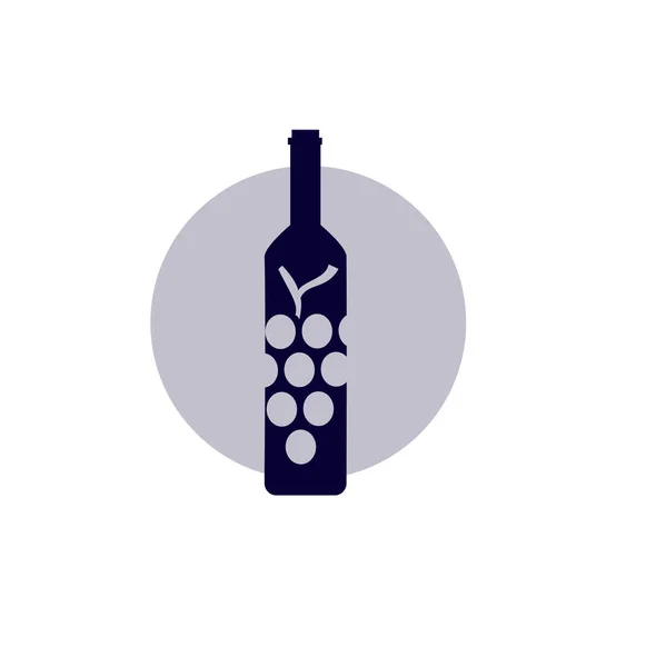 Μπουκάλι Αφρώδους Οίνου Επίπεδη Διάνυσμα Αλκοολικού Ποτού Εικονίδιο Web Για — Διανυσματικό Αρχείο