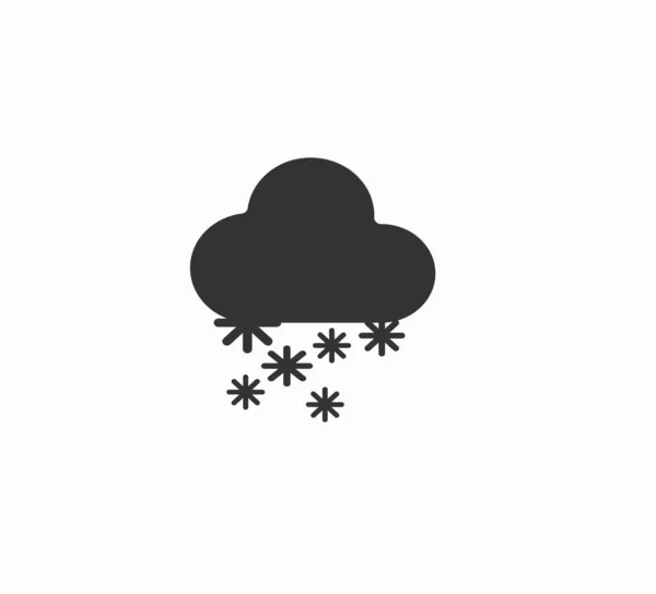 Ontwerp Platte Weer Vector Iconen Wolk Sneeuw Iholirovanny Winter Snow — Stockvector