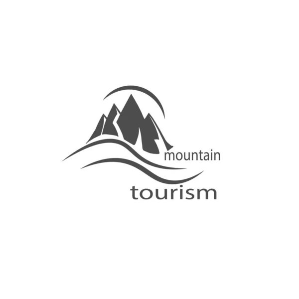 Emblema Montaña Plano Diseño Vectores Montañismo Una Idea Para Logotipo — Archivo Imágenes Vectoriales
