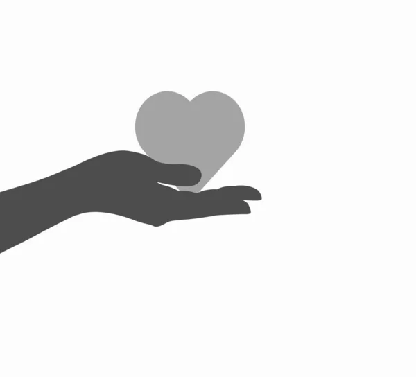 Сердце Руке Пиктограмма Благотворительность Векторная Плоская Иконка Руки Сердца — стоковый вектор