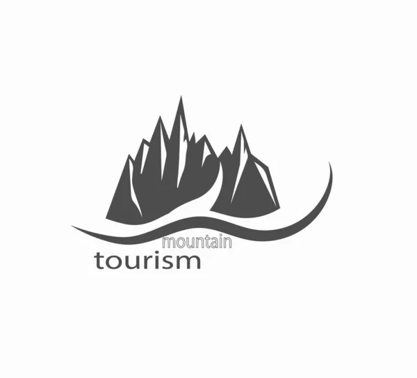 Logotipo Elegante Para Blog Viagens Ícone Montanha Vetorial Plano Fechar —  Vetores de Stock