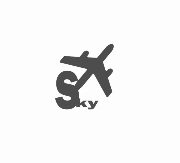 Logo Légitársaságnak Lakás Design Vektor Repülőgép Elszigetelt Légi Szállítás Légi — Stock Vector