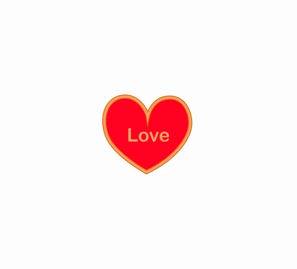 Flat Design Vector Illustration Red Heart Inscription Love Idea Valentine — Stock Vector