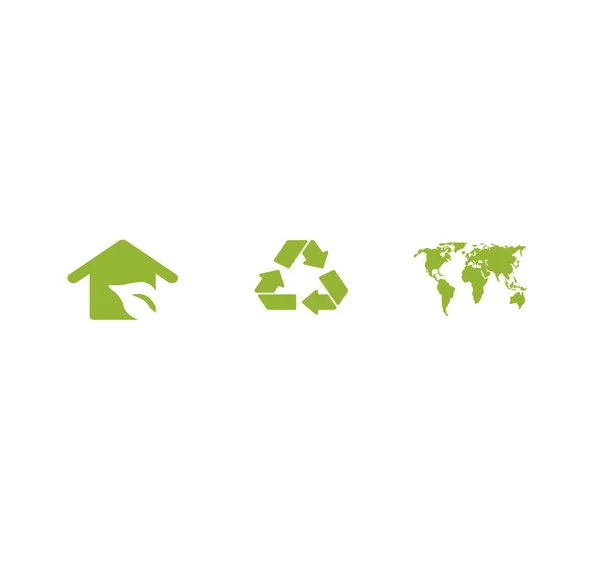 Set Ecology Icons Flat Design Earth Day Clean Planet — Stock Vector