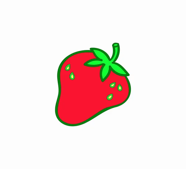 Vector Sticker Juicy Ripe Strawberries — Stock Vector