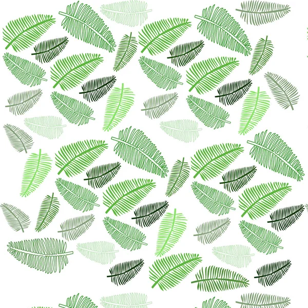 Modèle Vectoriel Sans Couture Feuilles Vertes Tropicales Sur Fond Blanc — Image vectorielle