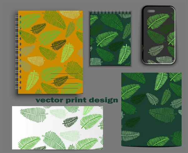 Collection Vectorielle Imprimés Floraux Créateurs Modèle Carnet Notes Printemps Avec — Image vectorielle