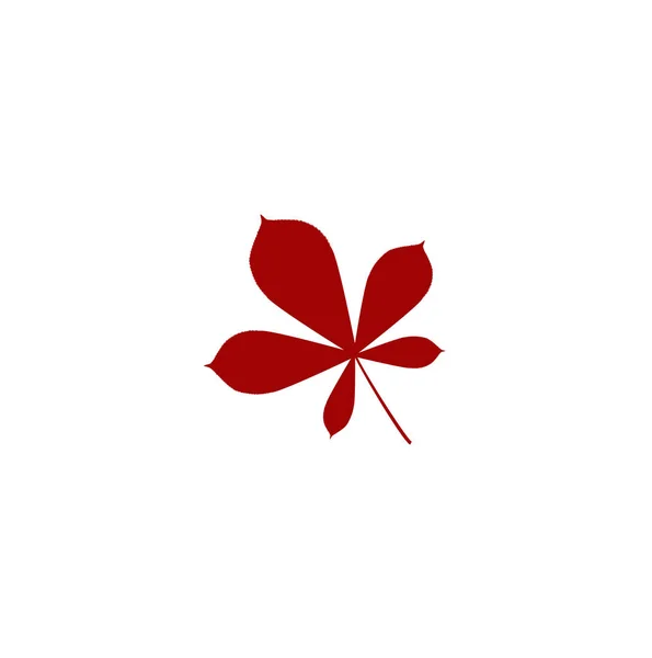 Kastanienblatt Rot Illustrationsvektor Isoliert Herbstliches Rotes Blatt — Stockvektor