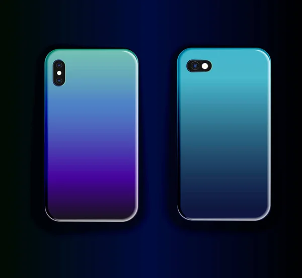 Collection d'impression pour Smartphone Case - Gradient métallique bleu élégant — Image vectorielle