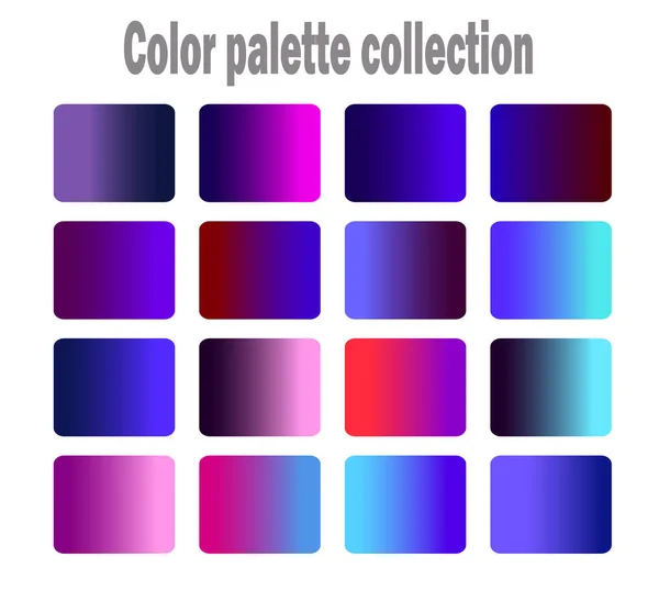 Renk Mavi Mor Gradyan Palet Trend Seti — Stok Vektör