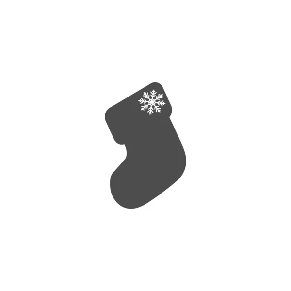 Gri Vektör Noel Çorap Simgesi Closeup Izole — Stok Vektör