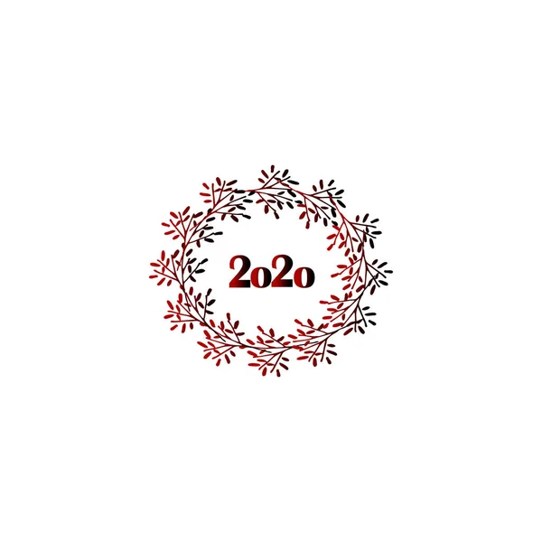 Beautiful Christmas Wreath New Year 2020 Beautiful Gradient Design Festive — Stock Vector