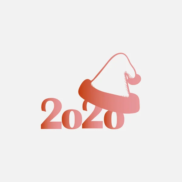 New Year Icon New Year 2020 Santa Hat — Stock Vector