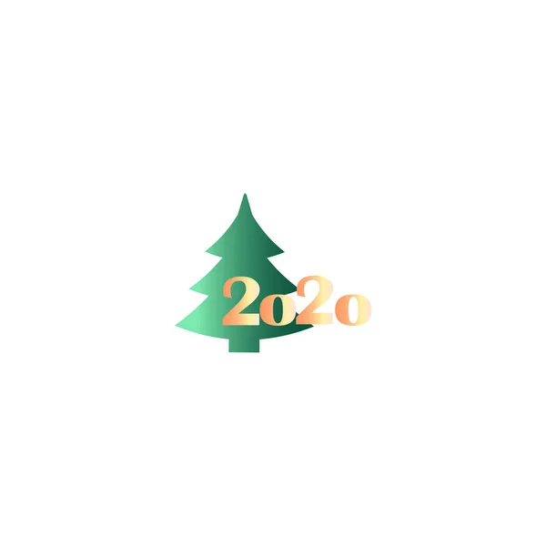 Stylish Festive Vector Icon Closeup Isolated Christmas Tree Symbol Stylish — Stock Vector