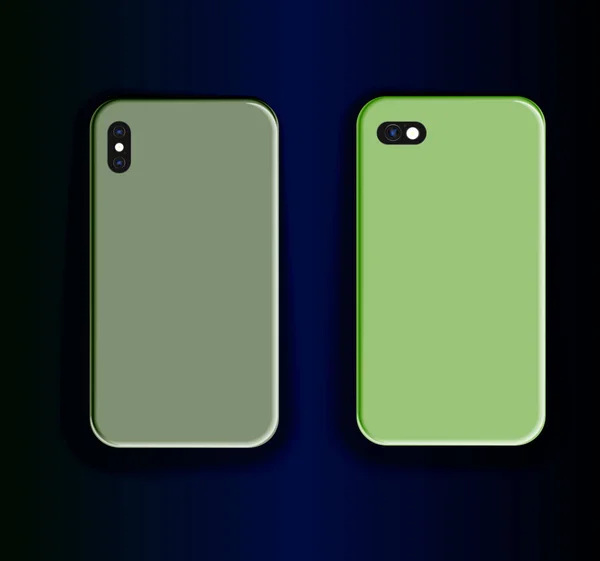 Trend Green Print Smartphone Gehäusedesign. — Stockvektor