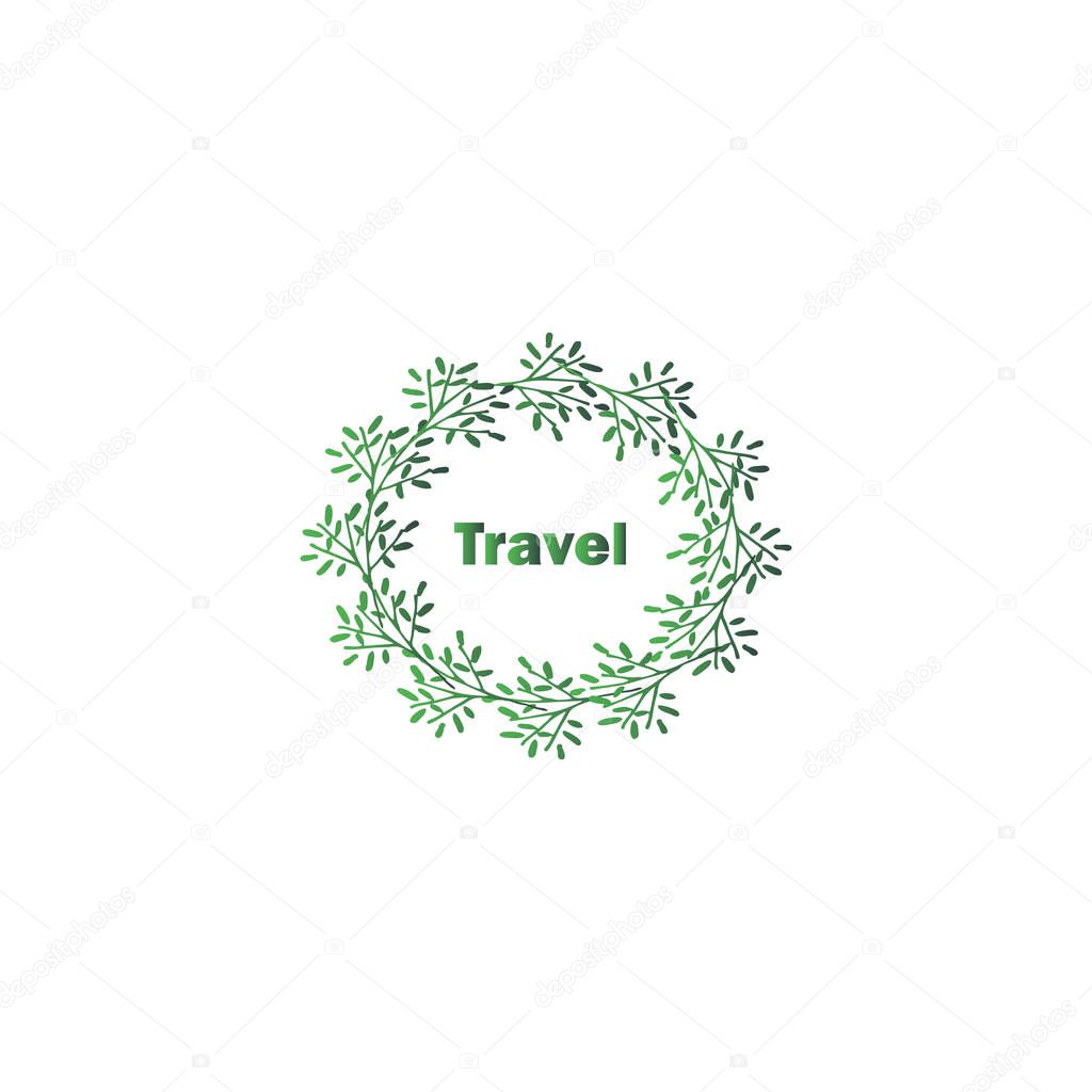 Highlights icon for instagram and other social media. Stylish Wreath - Happy Travel Moments. Advertising project - attracting the followers and likes coverage on the social media page.