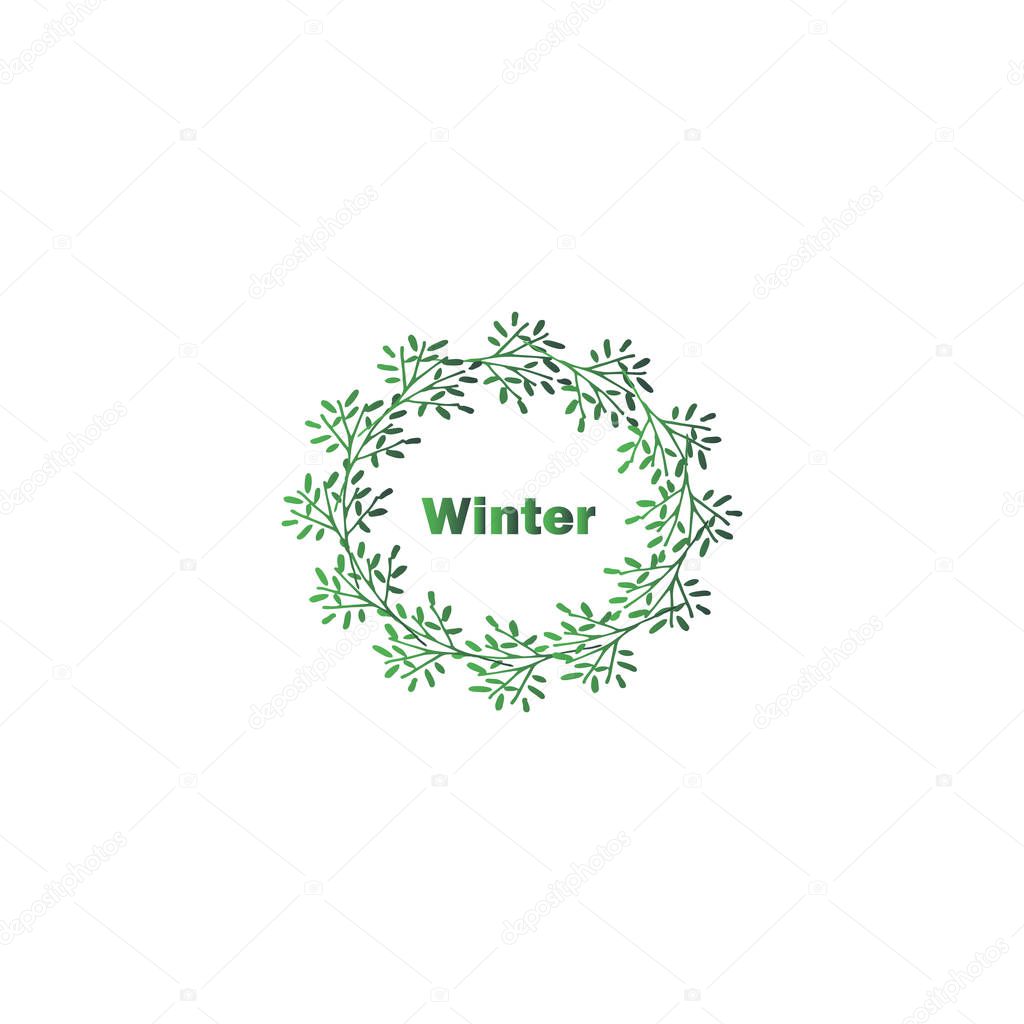 Highlights icon for instagram and other social media. Stylish wreath - happy winter moments. Advertising project - attracting the followers and likes coverage on the social media page