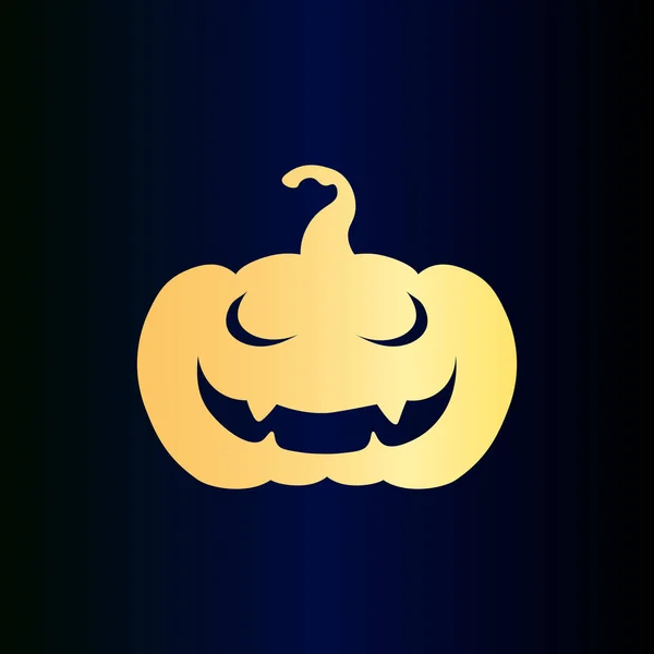 Eng Jack Pompoen Halloween Party Halloween Symbool Gouden Pompoen Close — Stockvector