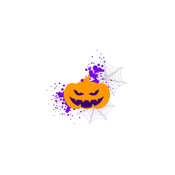 Ilustración Vectorial Con Estilo Gato Calabaza Halloween Miedo Símbolo Tradicional — Vector de stock