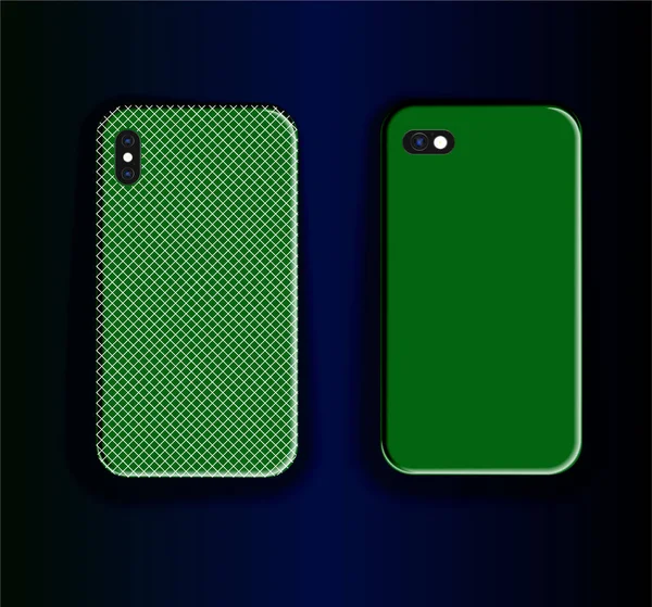 Yeşil Akıllı Telefon Çantası Moda Motifi Yazdırma Tasarımı — Stok Vektör