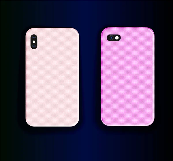 Ein Stylisches Set Von Hüllen Für Smartphones Ein Schönes Rosafarbenes — Stockvektor