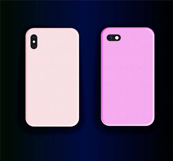 Ensemble Élégant Étuis Pour Smartphones Beau Motif Impression Rose Accessoire — Image vectorielle