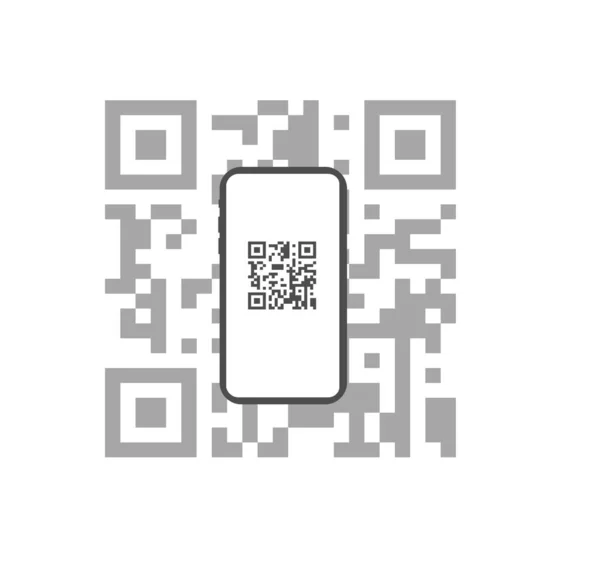 Мобильная Маркировка Кода Stock Illustration Scan Code Mobile Smarphone — стоковый вектор