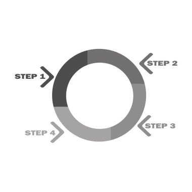 Basamaklı vektör bilgi şablonu - düz tasarım. Pasta iş grafiği, bilgi grafikleri.