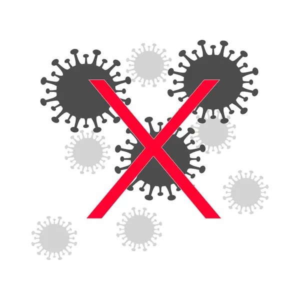 Coronavirusziekte Covid Infectie Medisch Geïsoleerd Wereldcoronaviaire Pandemie Vlakke Vectoricoon Bacteriën — Stockvector