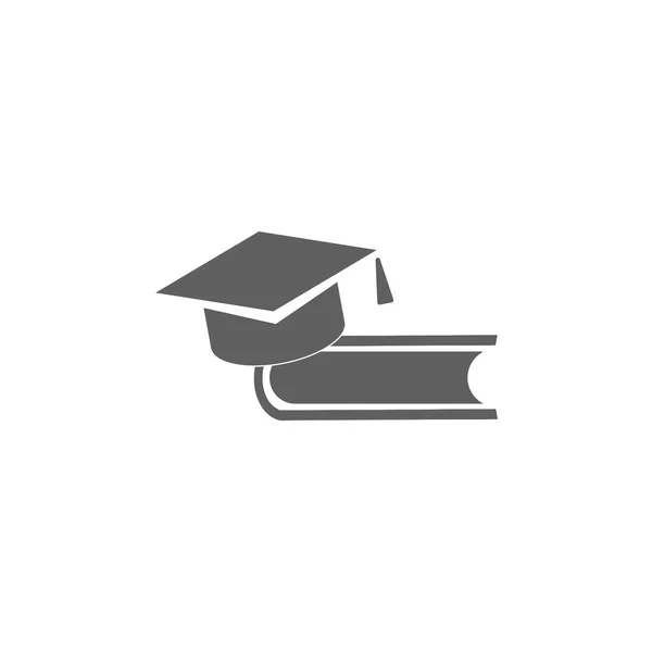 Libro Sombrero Soltero Símbolo Educación Concepto Conocimiento Sombrero Posgrado Educación — Vector de stock