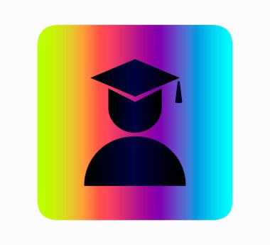 yüksek öğrenim simgesi neon biçimi