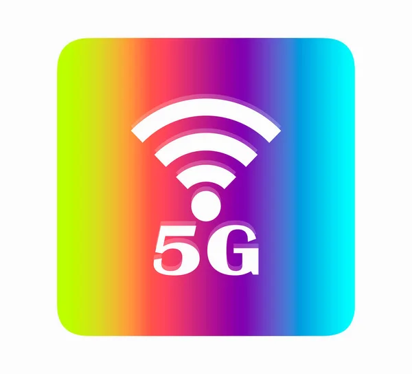 5G icon, Flat vector neon icon isolated. — Stock Vector