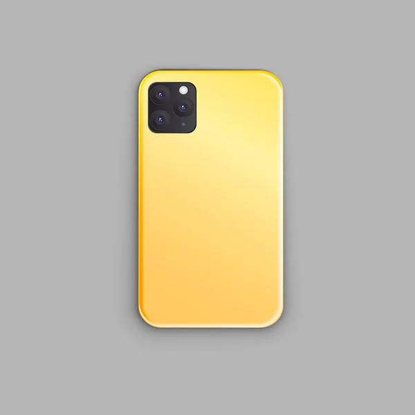 Golden Gradient Print Smartphone Gehäusedesign Attrappe Smartphone Hülle Trendy Stylisches — Stockvektor