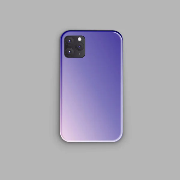 时髦的智能手机外壳与时髦的渐变打印 收藏具有蓝色和紫色渐变的流行平面设计 整理一下智能手机盒 时尚的案件 — 图库矢量图片