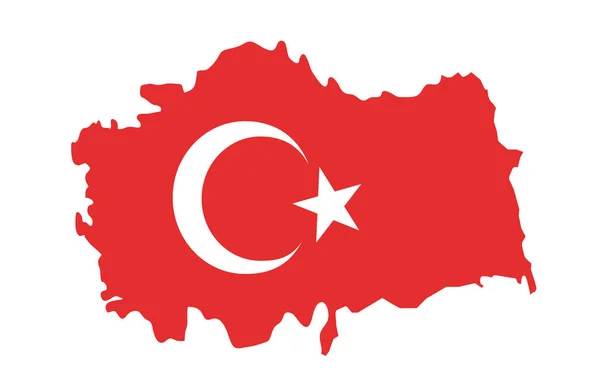 Turchia tasto bandiera sul bianco — Vettoriale Stock