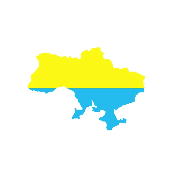 Beyaz arkaplanda ulusal Ukrayna bayrağına sahip yuvarlak simge — Stok Vektör