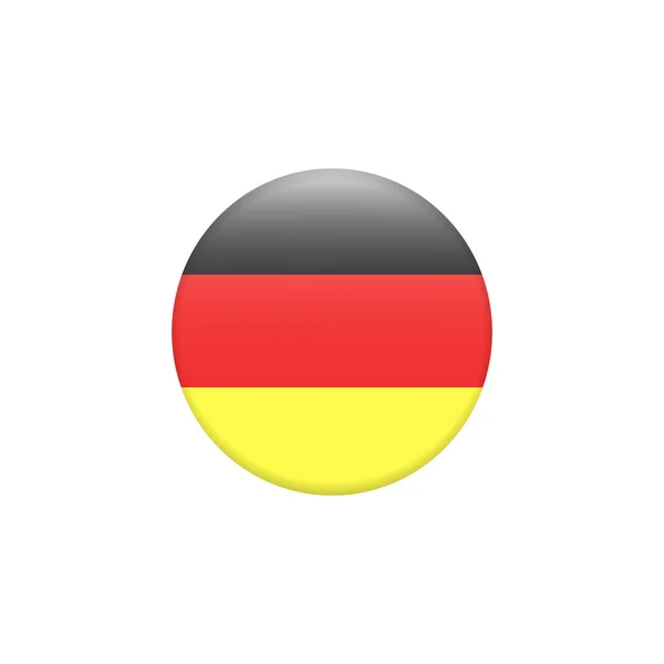 Vector Deutschland Flagge Glossy Button Runde Taste Flaggenvektorabbildung Isoliert Land — Stockvektor