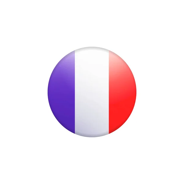 Vetor - Botão Brilhante de Bandeira da França — Vetor de Stock