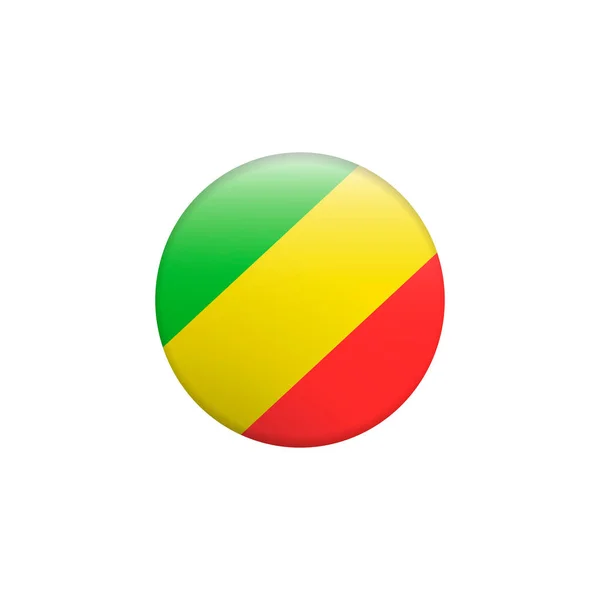コンゴ共和国 国のシンボル ボリュームベクトルテンプレートボタン独立した国旗 — ストックベクタ
