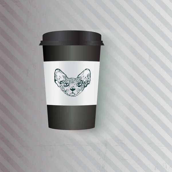 Coffee Cup Vector Template Vector Illustration Cardboard Coffee Cup Creative — Stock Vector