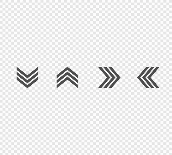 Vector Set Directional Arrows Transparent Background Left Right Arrows — Stock Vector