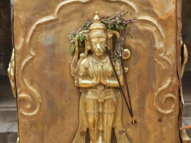 Hindu mitolojisinde Maymun Tanrısı Hanuman 'ın İdolü, Hindistan, Karnataka, Gundelpet yakınlarındaki Himavad Gopalaswamy Betta a Hindu Tapınağı' nda ibadet ediyordu.