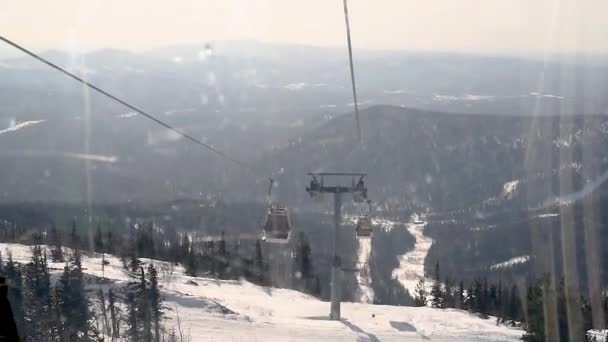 Betrieb Der Verschiedenen Mechanismen Des Liftes Betrieb Skigebiet Betrieb Der — Stockvideo