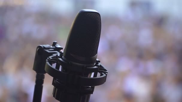 Mikrofon Mikrofon Színpadon — Stock videók