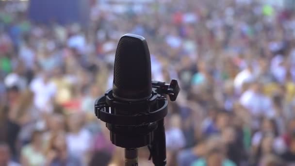 Mikrofonu Mikrofon Scenie — Wideo stockowe