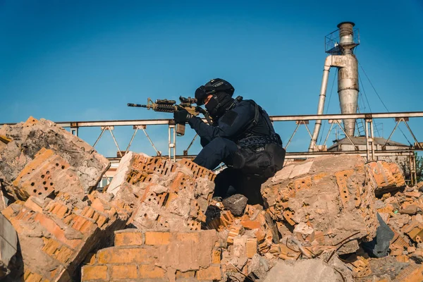 Forças Especiais Militares Com Armas Mão — Fotografia de Stock